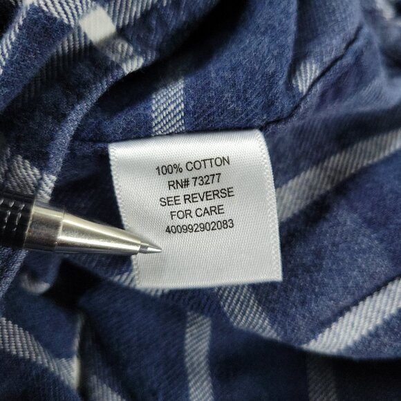 Sonoma Button Shirt Men's Medium Blue Plaid Flannel Pockets Long Sleeve Adult M - Picture 15 of 15